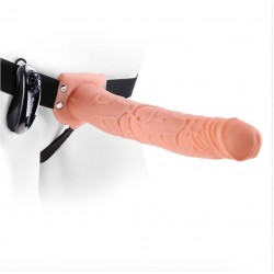 Fetish Fantasy Series 11 Inch Vibrating Hollow Strap On Flesh