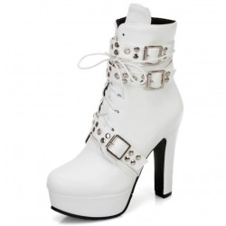 transvestite White ankle boots