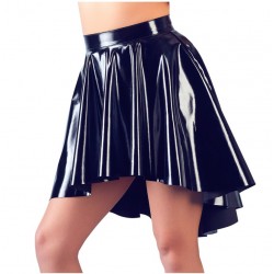 Black Vinyl Asymmetrical Rock Skirt PVC