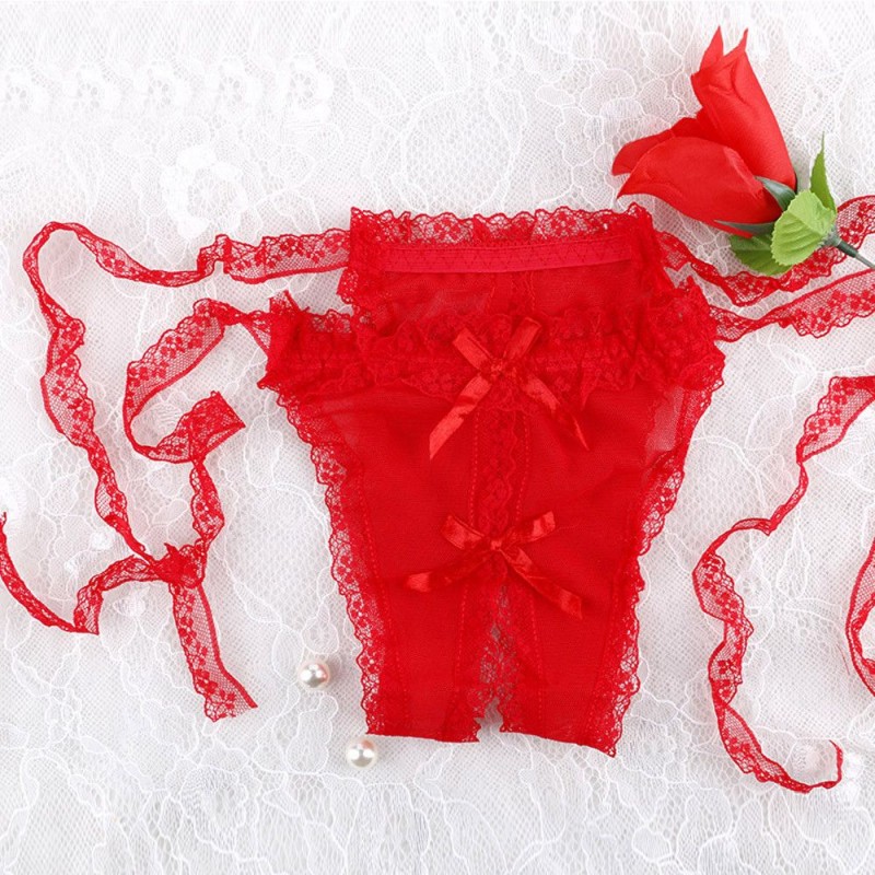 2017 New Women Sexy Lace Hollow G String Open Crotch Thongs Sexy 4528