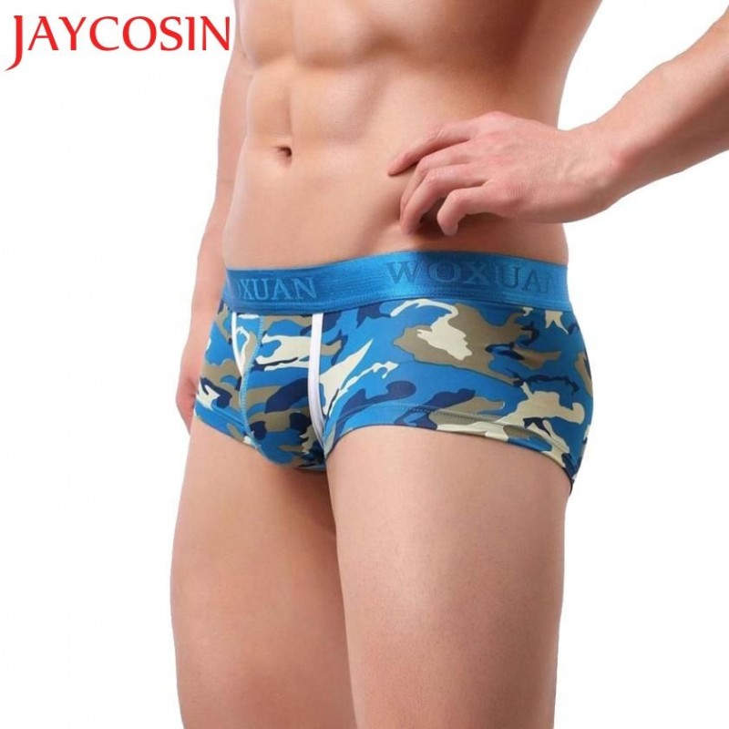 Jaycosin Newly 2018 Fashion Mens Shorts Soft Underwear Bulge Pouch Camouflage Print Male 3798