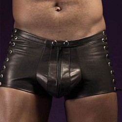 New Men Faux Leather Boxer...