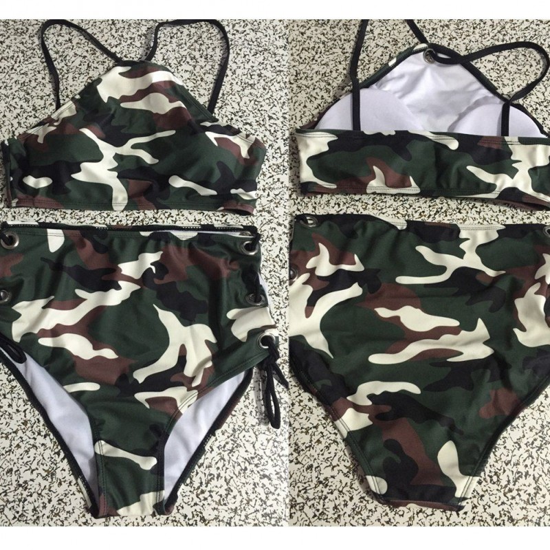 Stylish Bikini Women Camouflage Print Sexy Swimwear Set Swimsuit